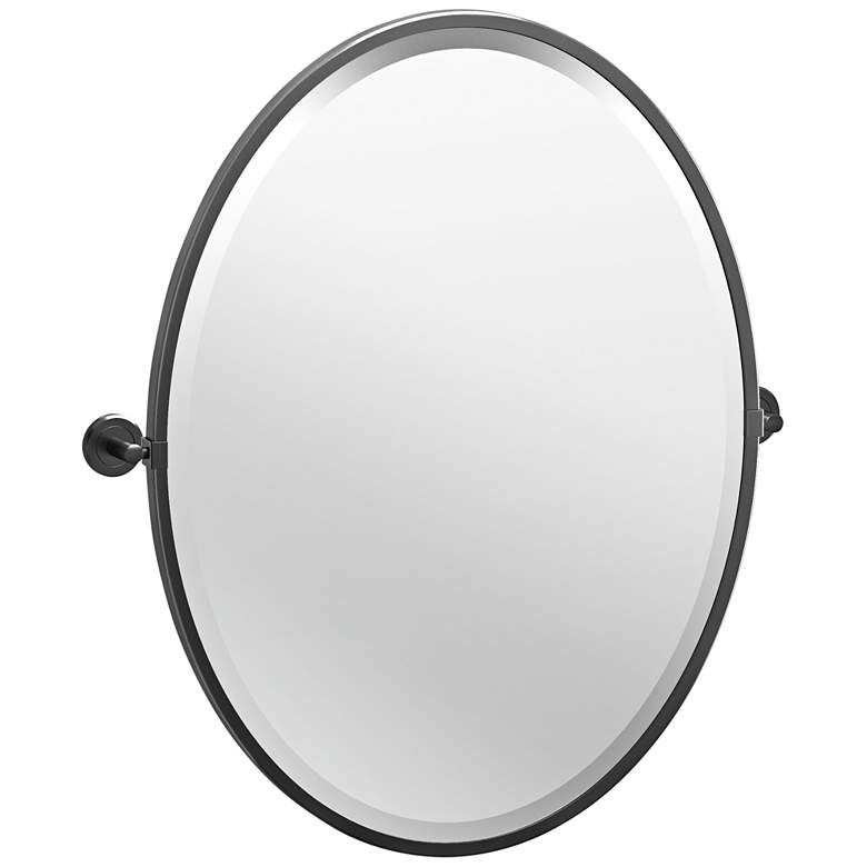 Latitude Ii Black 23 3/4" X 27 1/2" Framed Oval Wall Mirror – #39w43 In Framed Matte Black Square Wall Mirrors (View 7 of 15)