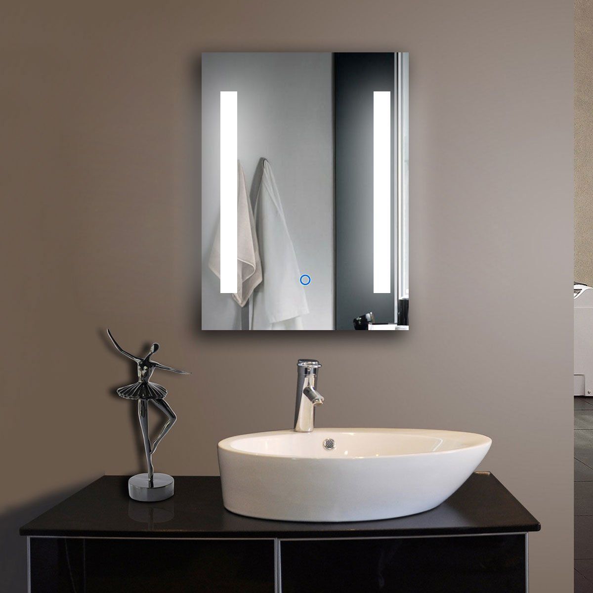 Led Vanity Bathroom Mirrors Bathroom Vanity Cabinets Illuminated Pertaining To Frameless Cut Corner Vanity Mirrors (Photo 9 of 15)