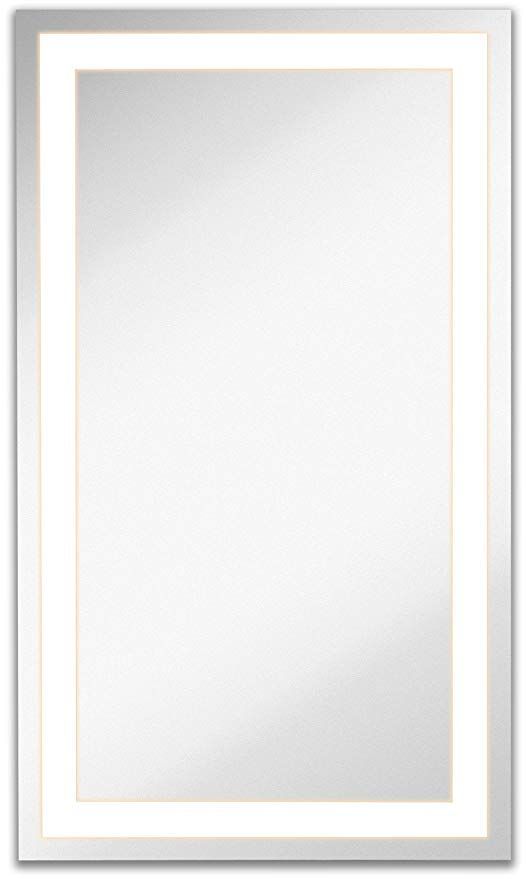 Lighted Led Frameless Backlit Wall Mirror | Polished Edge Silver Backed In Frameless Rectangle Vanity Wall Mirrors (View 7 of 15)