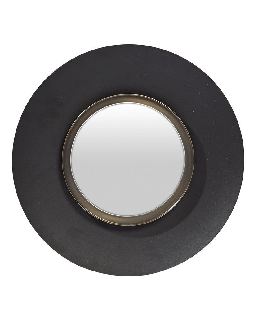 Lola Black Round Wall Mirror With Metal Frame, Medium | Free Delivery In Midnight Black Round Wall Mirrors (View 12 of 15)