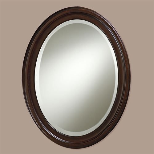 Loree Brown Oval Wall Mirror Intended For Mocha Brown Wall Mirrors (View 3 of 15)