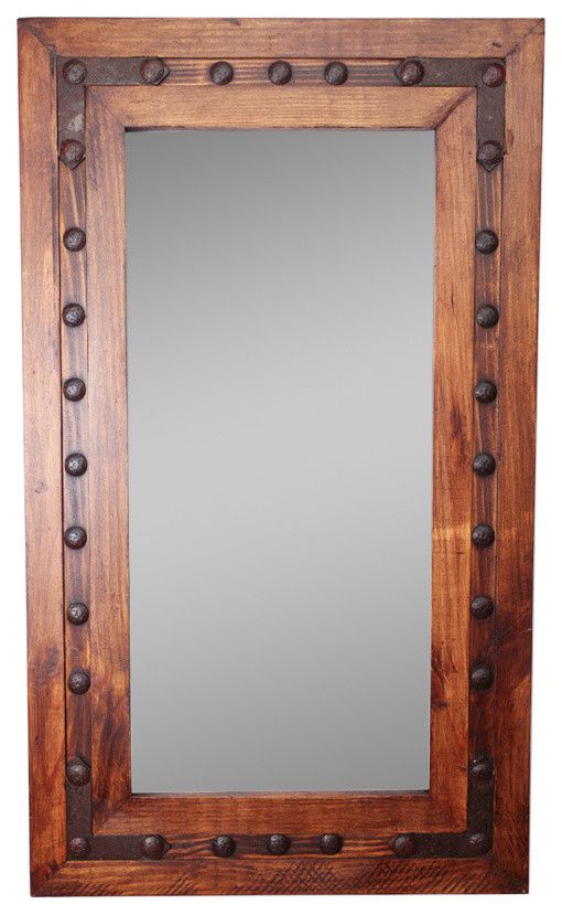 Los Olmos Rustic Mirror Iii 30x36 – Industrial – Wall Mirrors – With Rustic Industrial Black Frame Wall Mirrors (View 10 of 15)
