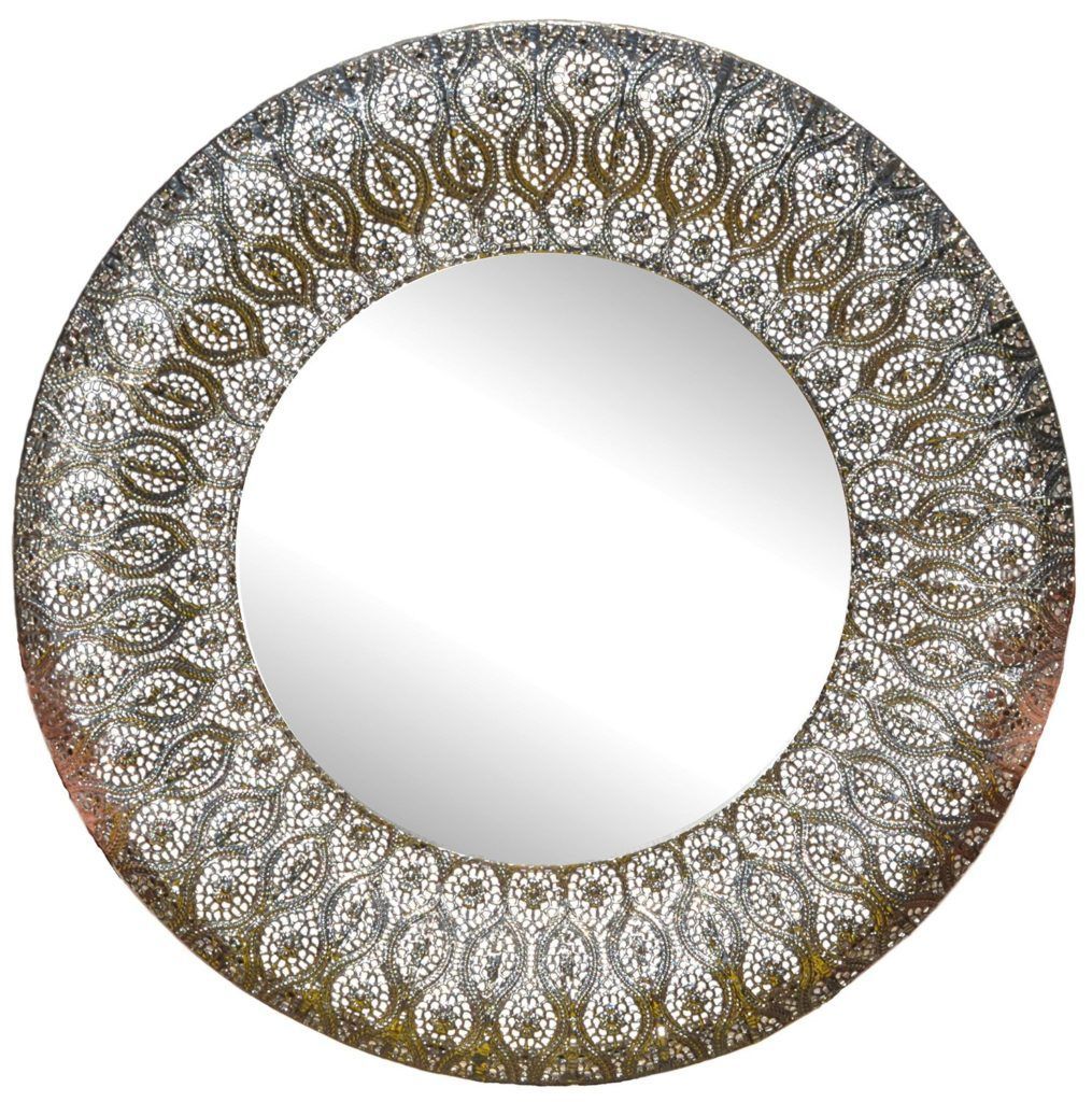 Lulu Decor Decorative Silver Metal Wall Mirror Round Decorative Mirrors In Metallic Silver Framed Wall Mirrors (Photo 1 of 15)