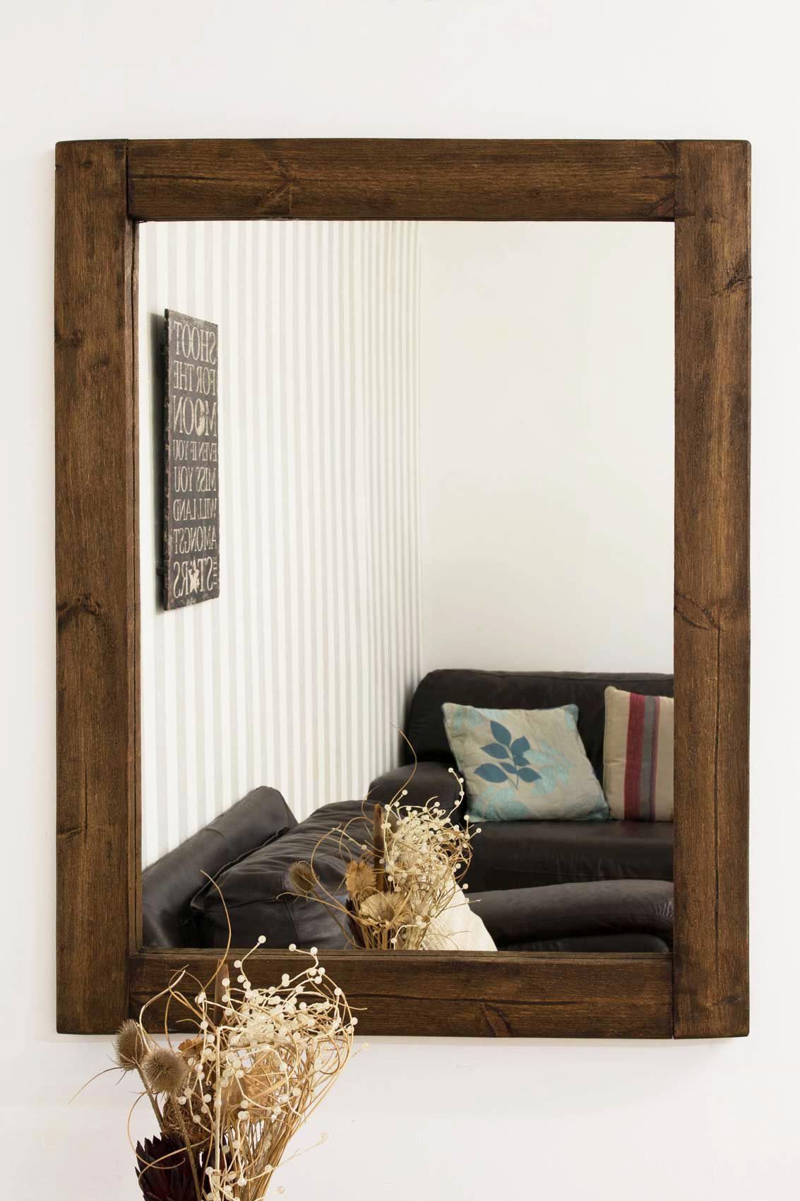 Madrid Rustic Wooden Wall Mirror 30x40 – Ayers And Graces Intended For Rustic Getaway Wood Wall Mirrors (View 13 of 15)