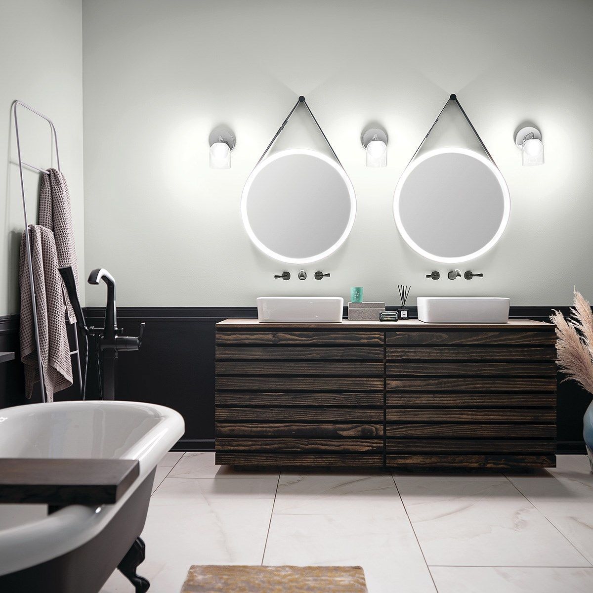 Martell Led Mirror Matte Black | Kichler Lighting | Led Mirror, Mirror Intended For Matte Black Round Wall Mirrors (Photo 13 of 15)