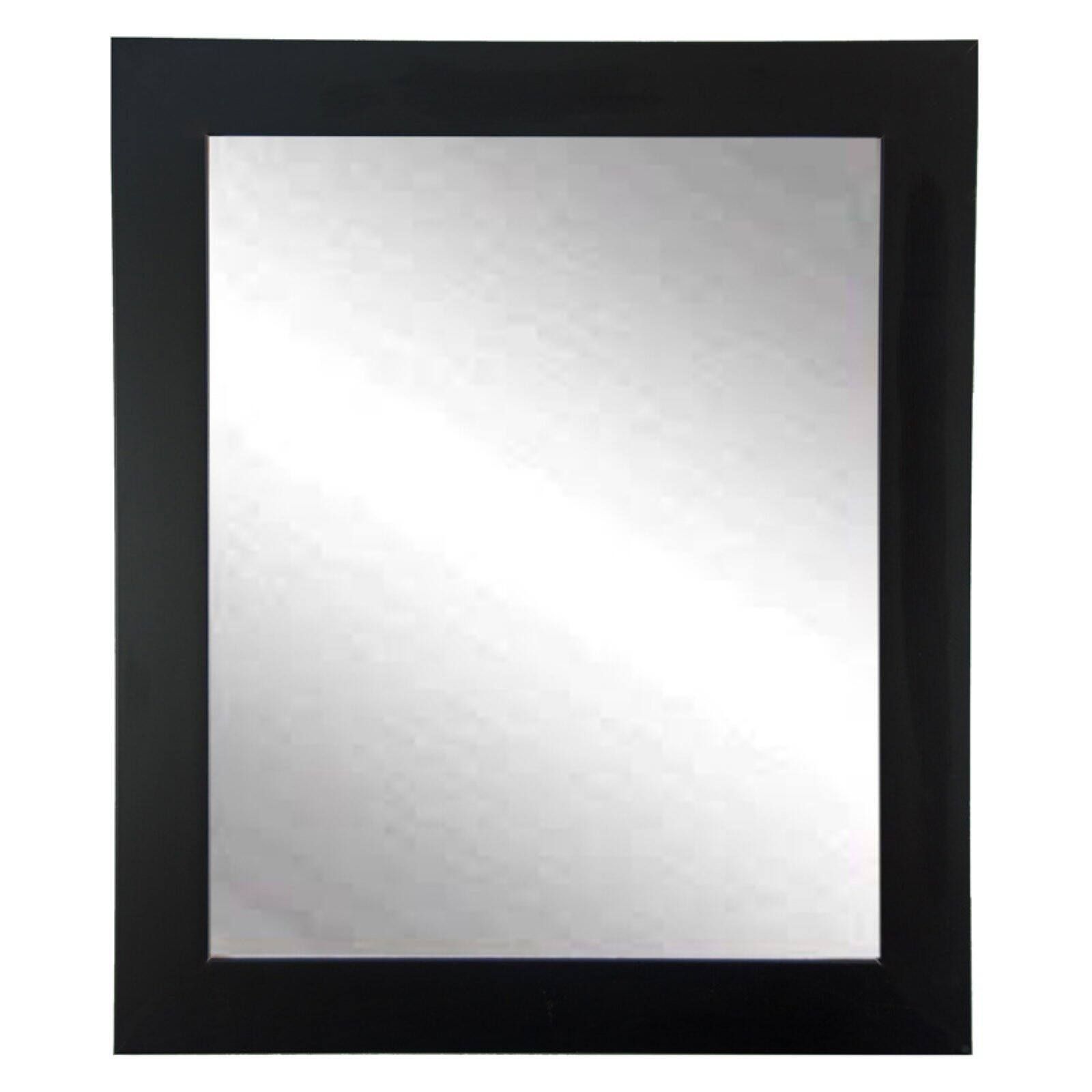 Matte Black Framed Vanity Wall Mirror 27''x 32'' – Walmart Inside Matte Black Octagonal Wall Mirrors (View 15 of 15)