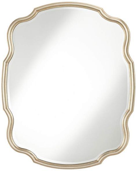 Melba Champagne Gold 33" X 42" Curved Wall Mirror – #9h205 | Lamps Plus With Regard To Gold Curved Wall Mirrors (View 15 of 15)