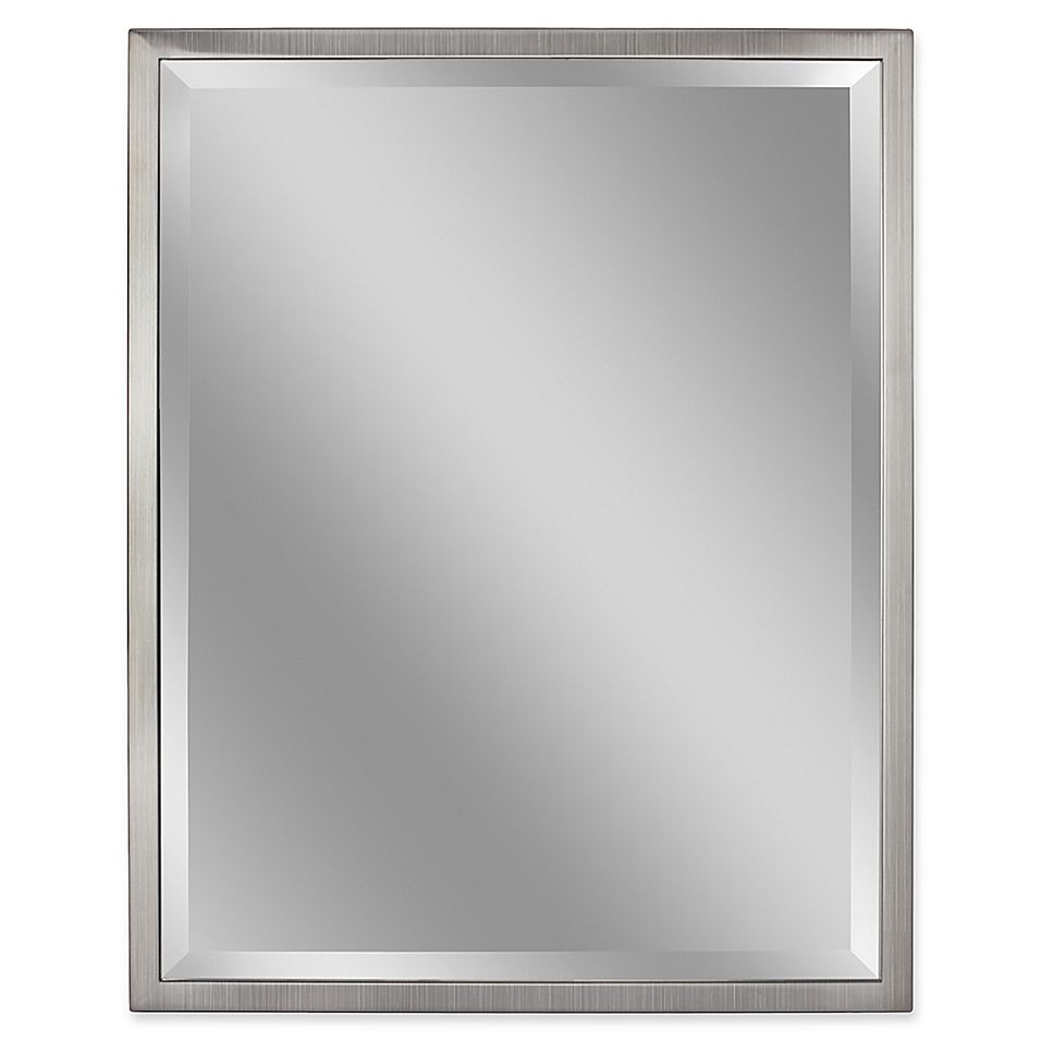 Metal 24" X 30" Rectangular Mirror In Brushed Nickel In 2020 | Mirror Regarding Brushed Nickel Rectangular Wall Mirrors (View 7 of 15)