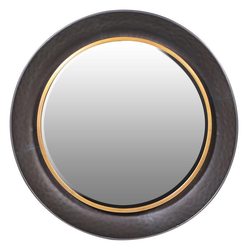 Modern Black & Gold Round Wall Mirror | Mulberry Moon With Regard To Shiny Black Round Wall Mirrors (View 10 of 15)