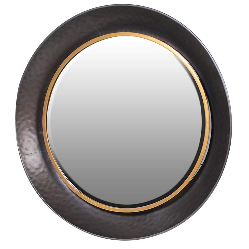 Modern Black & Gold Round Wall Mirror | Mulberry Moon Within Gold Rounded Corner Wall Mirrors (View 14 of 15)