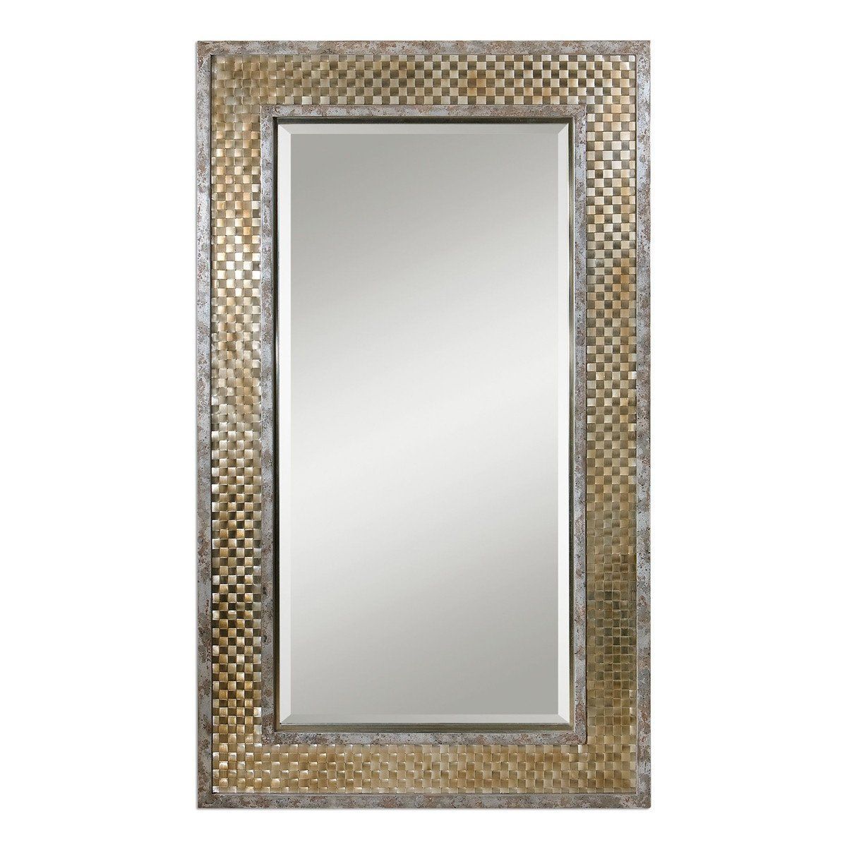 Mondego Woven Nickel Mirror | Brushed Nickel Mirror, Rectangular Mirror For Brushed Nickel Rectangular Wall Mirrors (View 6 of 15)