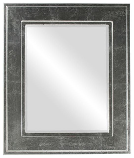 Montreal Framed Rectangle Mirror In Silver Leaf With Black Antique In Antiqued Gold Leaf Wall Mirrors (Photo 13 of 15)