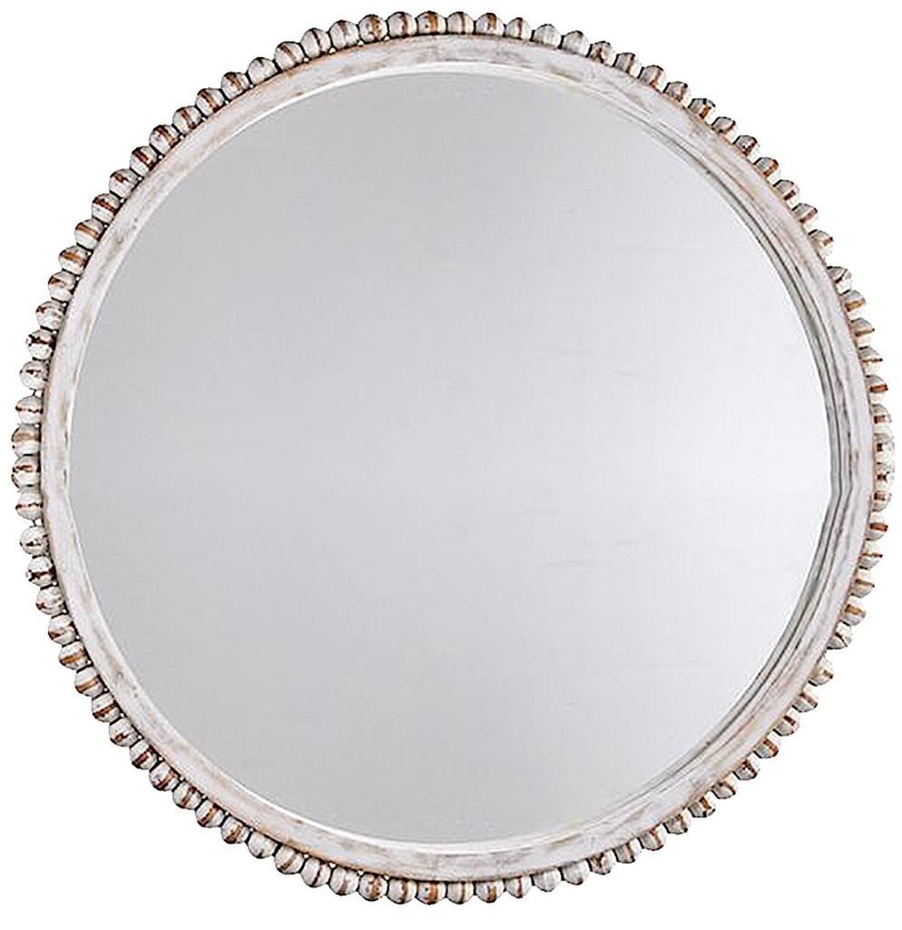 Mud Pie Round White Washed Beaded Mirror 10 Inch – Digs N Gifts Throughout Round Beaded Trim Wall Mirrors (View 3 of 15)