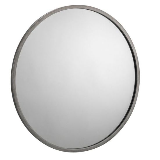 Octave Round Wall Mirror With Pewter Frame | Sale With Free Floating Printed Glass Round Wall Mirrors (View 14 of 15)