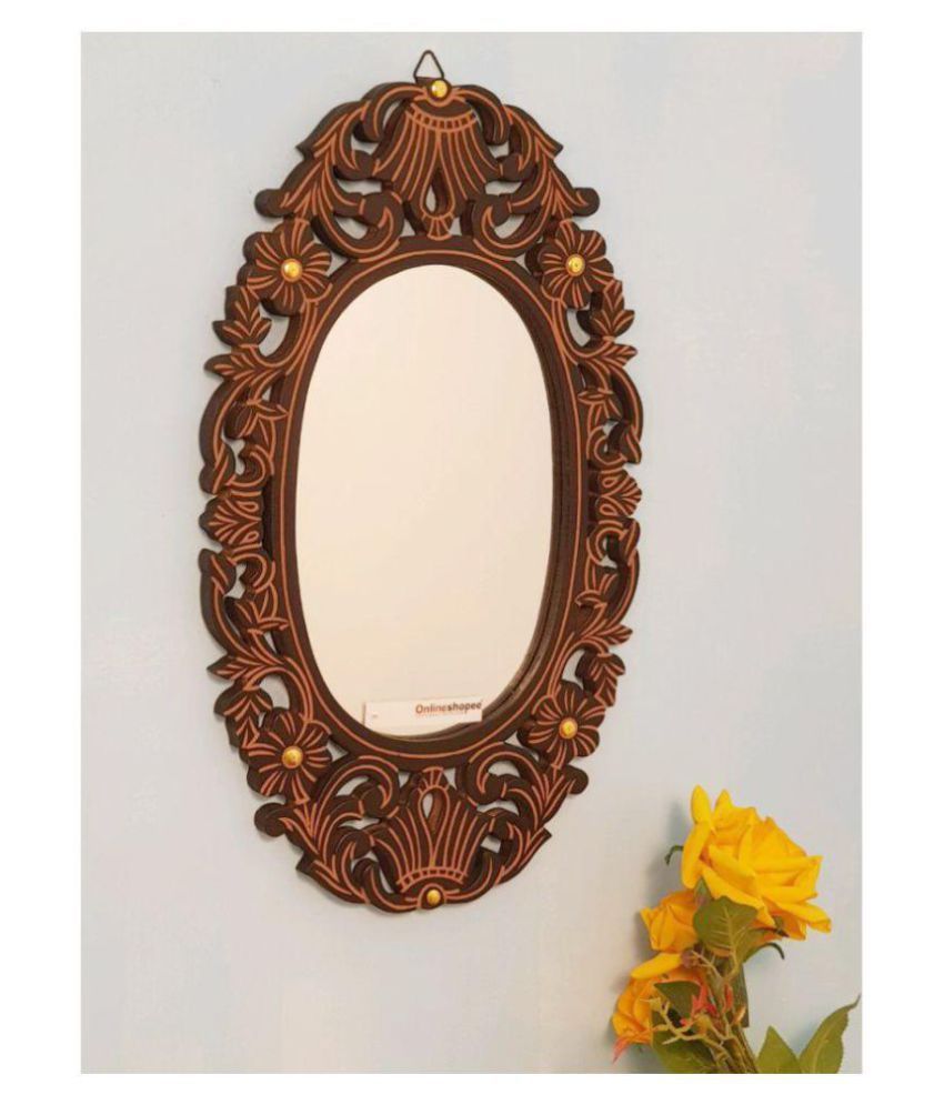 Onlineshoppee Mirror Wall Mirror Brown ( 50 X 30 Cms ) – Pack Of 1: Buy Throughout Chestnut Brown Wall Mirrors (View 3 of 15)