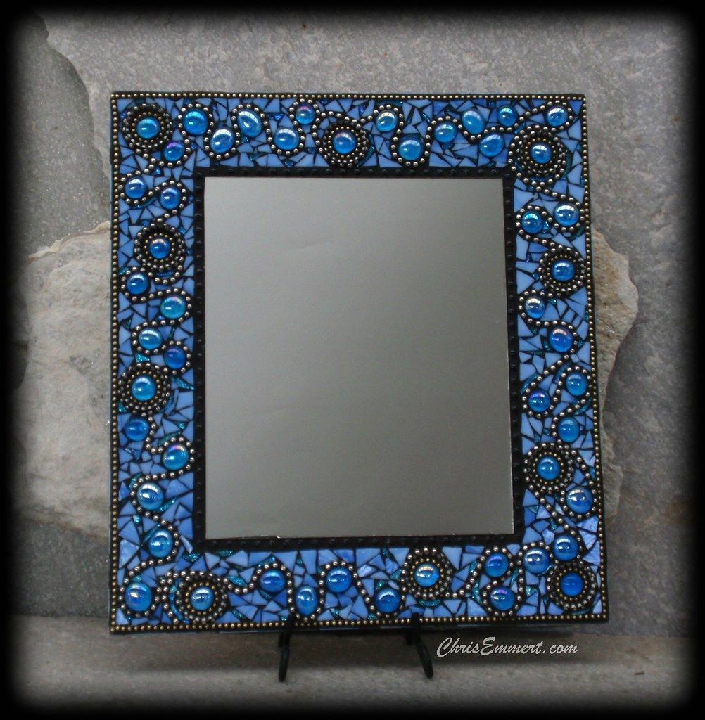 "ooh La La" Mosaic Mirror In Blue | Stained Glass, Iridescen… | Flickr Pertaining To Subtle Blues Art Glass Wall Mirrors (View 9 of 15)