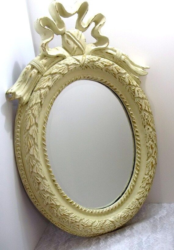 Ornate Vintage Oval Beveled Wall Mirror Antiquedondilights Within Oval Beveled Wall Mirrors (Photo 14 of 15)
