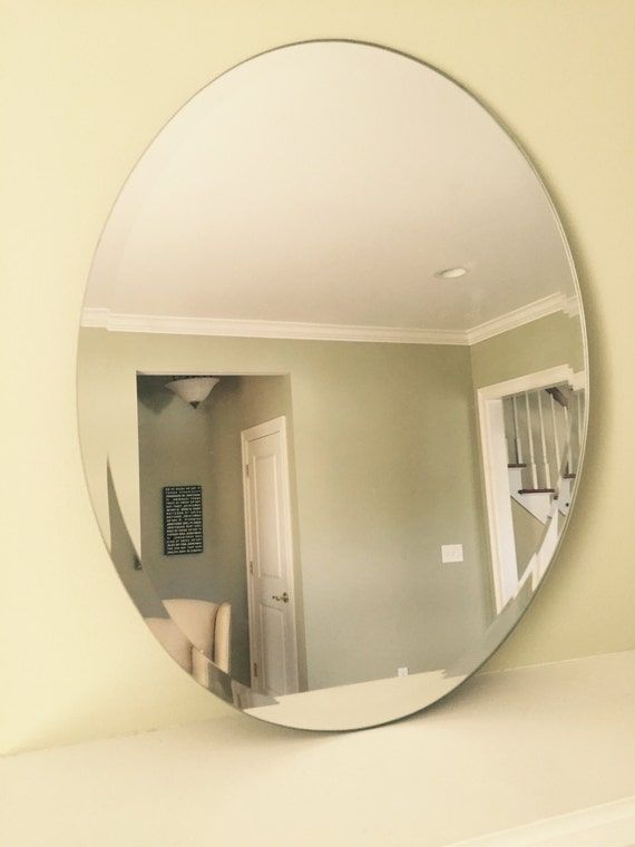 Oval Beveled Mirror Frameless 24 Inch Regarding Oval Beveled Frameless Wall Mirrors (Photo 7 of 15)