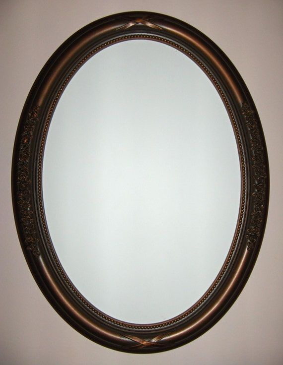 Oval Mirror With Oil Rubbed Bronze Color Frame. Bathroom Regarding Oil Rubbed Bronze Finish Oval Wall Mirrors (Photo 12 of 15)