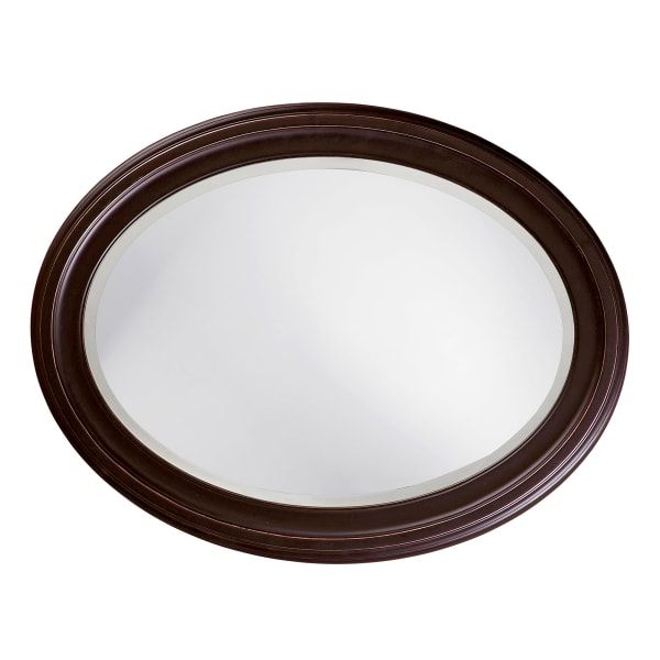 Oval Oil Rubbed Bronze Mirror With Wooden Grooves Frame — Pier 1 For Oil Rubbed Bronze Oval Wall Mirrors (View 11 of 15)