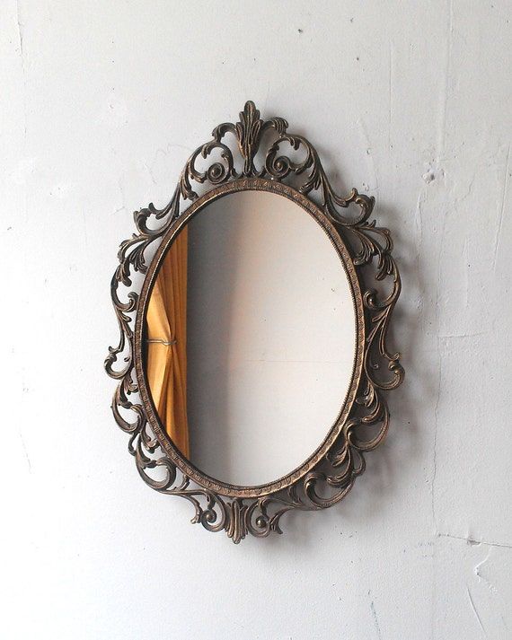 Oval Princess Mirror In Vintage Metal Italysecretwindowmirrors In Antique Aluminum Wall Mirrors (Photo 1 of 15)