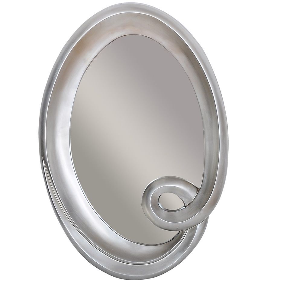 Oval Swirl Mirror | Mirror, Silver Framed Mirror, Silver Swirl With Gold Leaf And Black Wall Mirrors (View 14 of 15)