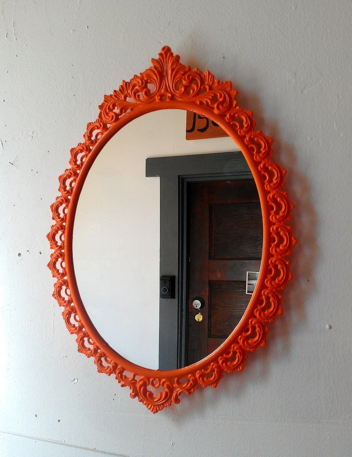 Oval Wall Mirror In Vintage Metal Frame 15 X 11 Inch With Oval Wide Lip Wall Mirrors (View 2 of 15)