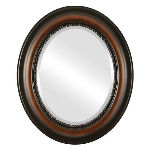 Ovalandroundmirrors Oval Beveled Mirror In A Heritage Style Walnut For Oval Beveled Wall Mirrors (View 11 of 15)