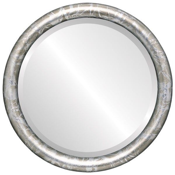 Pasadena Framed Round Mirror In Champagne Silver – Antique Silver With Antique Silver Round Wall Mirrors (Photo 8 of 15)