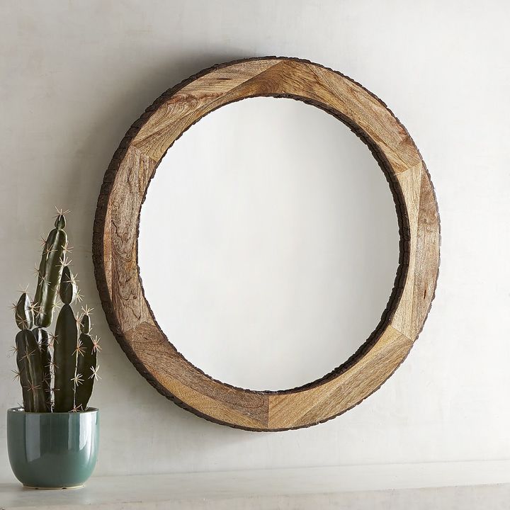 Pier 1 Imports Dakota Live Edge 30" Round Mirror – Shopstyle Home Regarding Organic Natural Wood Round Wall Mirrors (View 3 of 15)