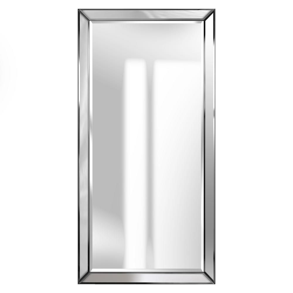 Pinnacle Large Square Silver Beveled Glass Contemporary Mirror (48 In Within Squared Corner Rectangular Wall Mirrors (View 10 of 15)