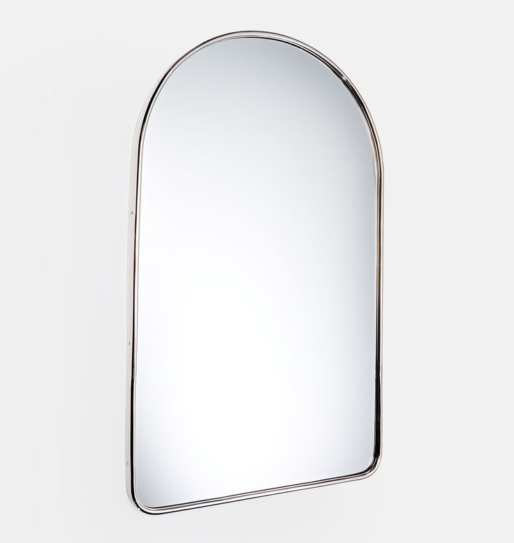 Polished Nickel Arched Metal Framed Mirror | Rejuvenation | Metal Frame Regarding Nickel Framed Oval Wall Mirrors (Photo 14 of 15)