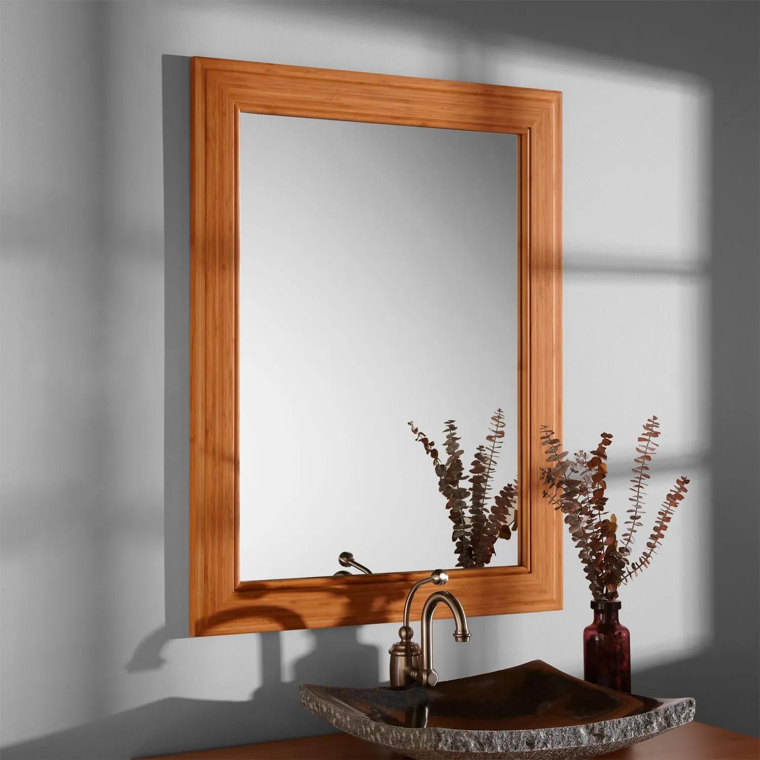 Portola Bamboo Vanity Mirror – Bathroom In Gold Bamboo Vanity Wall Mirrors (View 4 of 15)