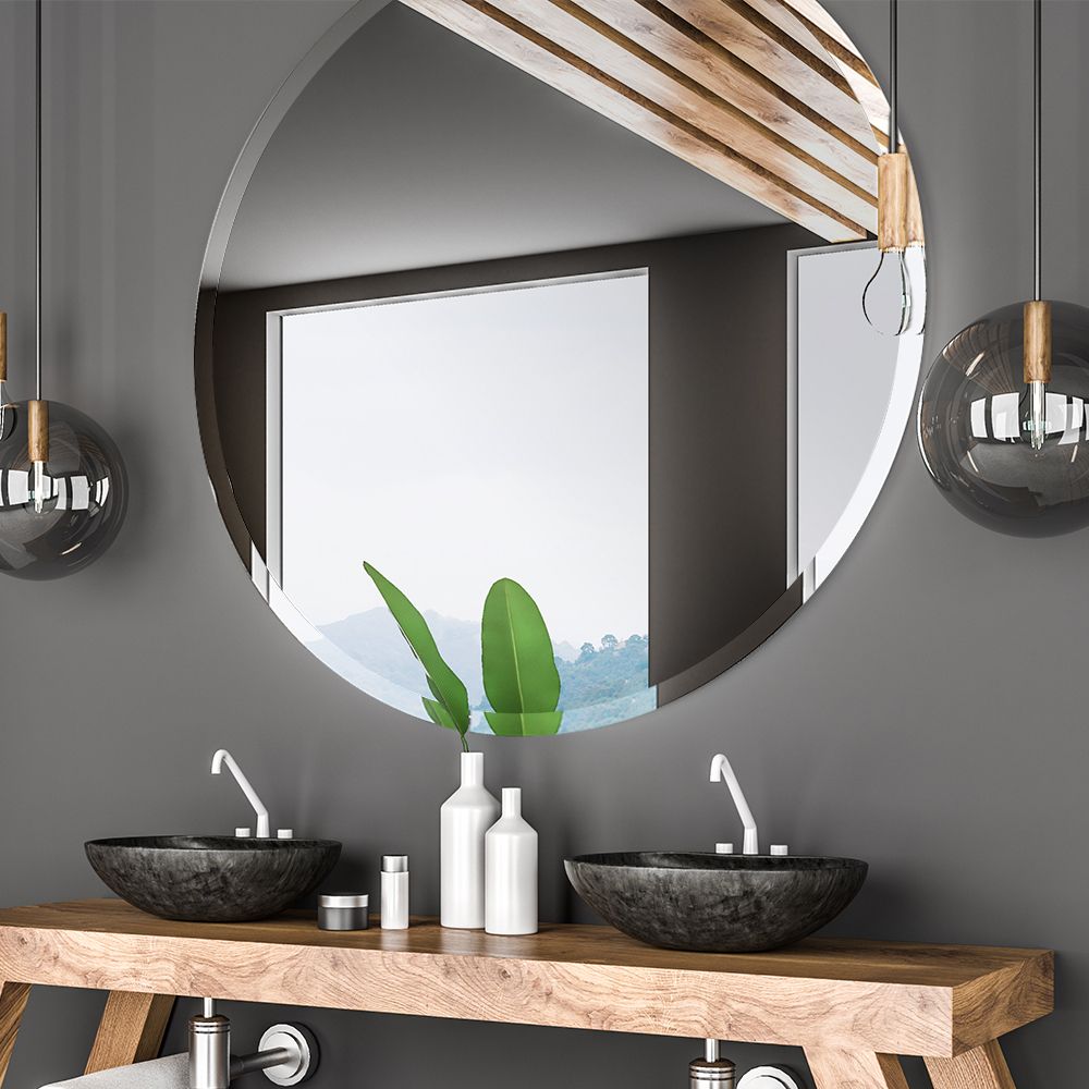Quality Inspection For Deco Mirrors – Round Bathroom Mirror, Frameless Inside Round Frameless Bathroom Wall Mirrors (Photo 15 of 15)