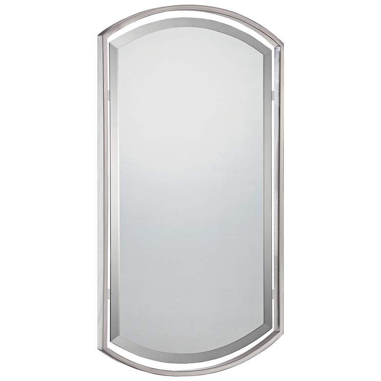 Quoizel Breckenridge Brushed Nickel 21" X 35" Wall Mirror – #1p882 Throughout Polished Nickel Rectangular Wall Mirrors (Photo 10 of 15)
