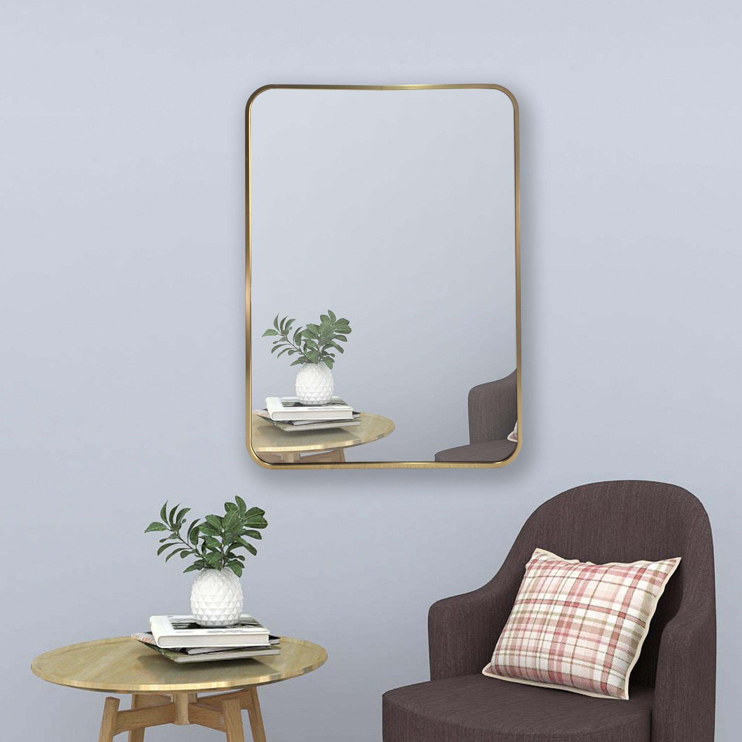 Rectangle Mirror With Rounded Corners Jx30 With Regard To Cut Corner Wall Mirrors (Photo 13 of 15)