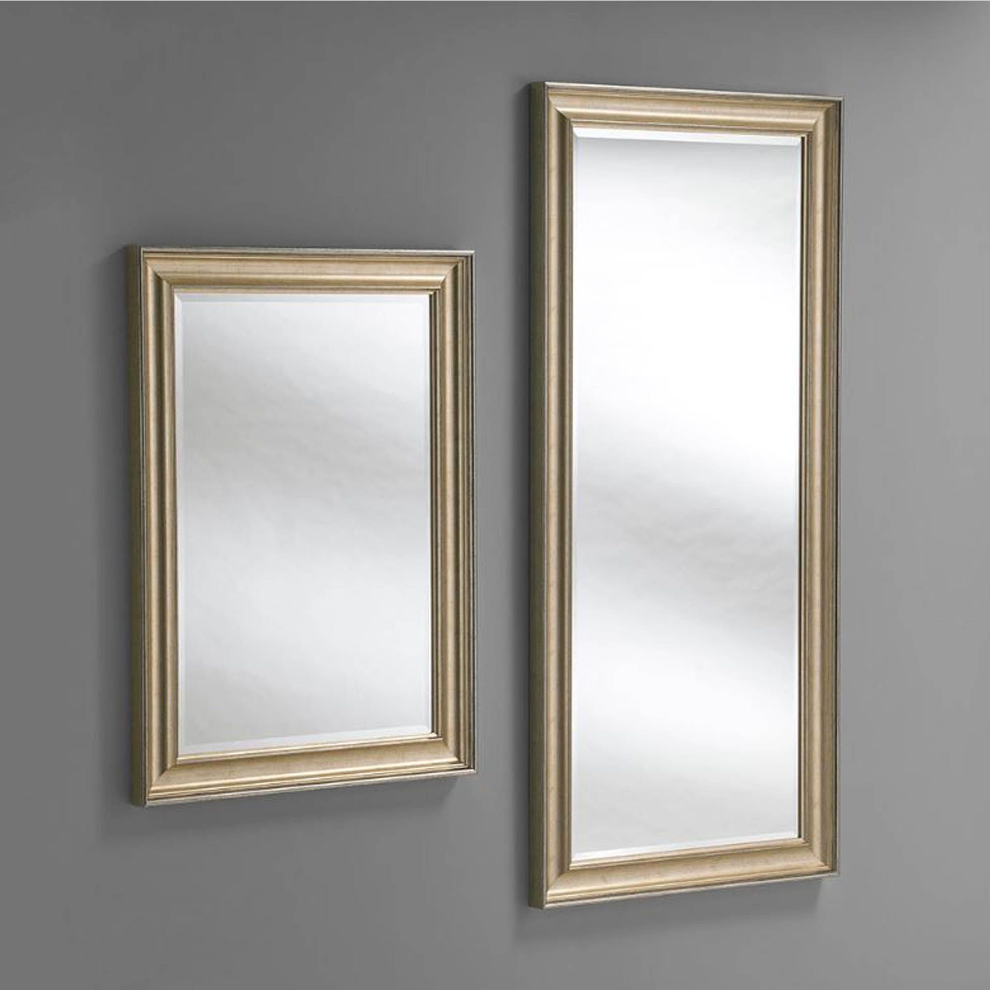 Rectangular Champagne Beveled Wall Mirror | Homesdirect365 Within Bevel Edge Rectangular Wall Mirrors (View 6 of 15)