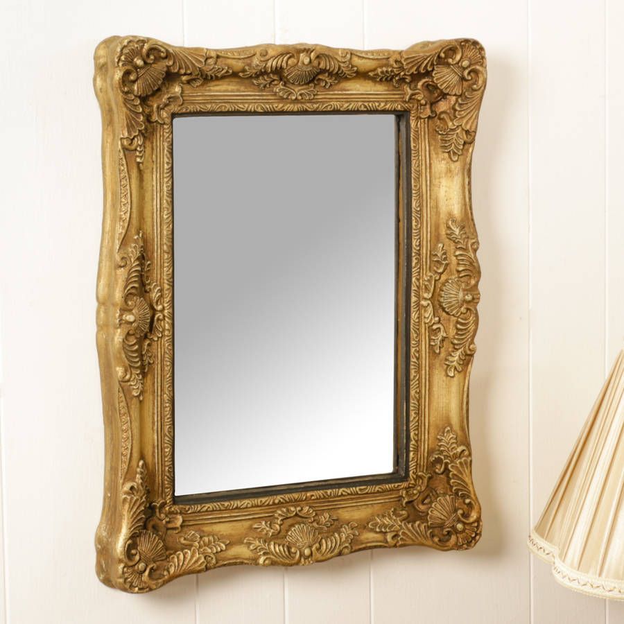 Rectangular Gold Ornate Mirrordibor | Notonthehighstreet Pertaining To Dark Gold Rectangular Wall Mirrors (Photo 12 of 15)