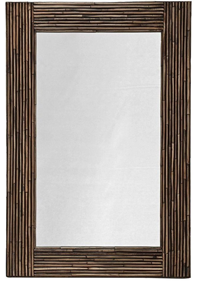 Rectangular Rattan Wall Mirror, Black Stain – Tropical – Wall Mirrors With Regard To Rectangular Bamboo Wall Mirrors (View 8 of 15)