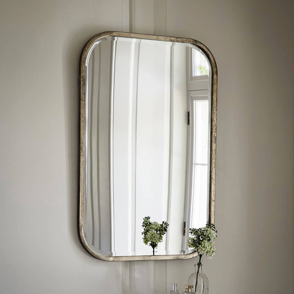 Rectangular Silver Wall Mirrorprimrose & Plum | Notonthehighstreet Inside Silver Asymmetrical Wall Mirrors (View 10 of 15)