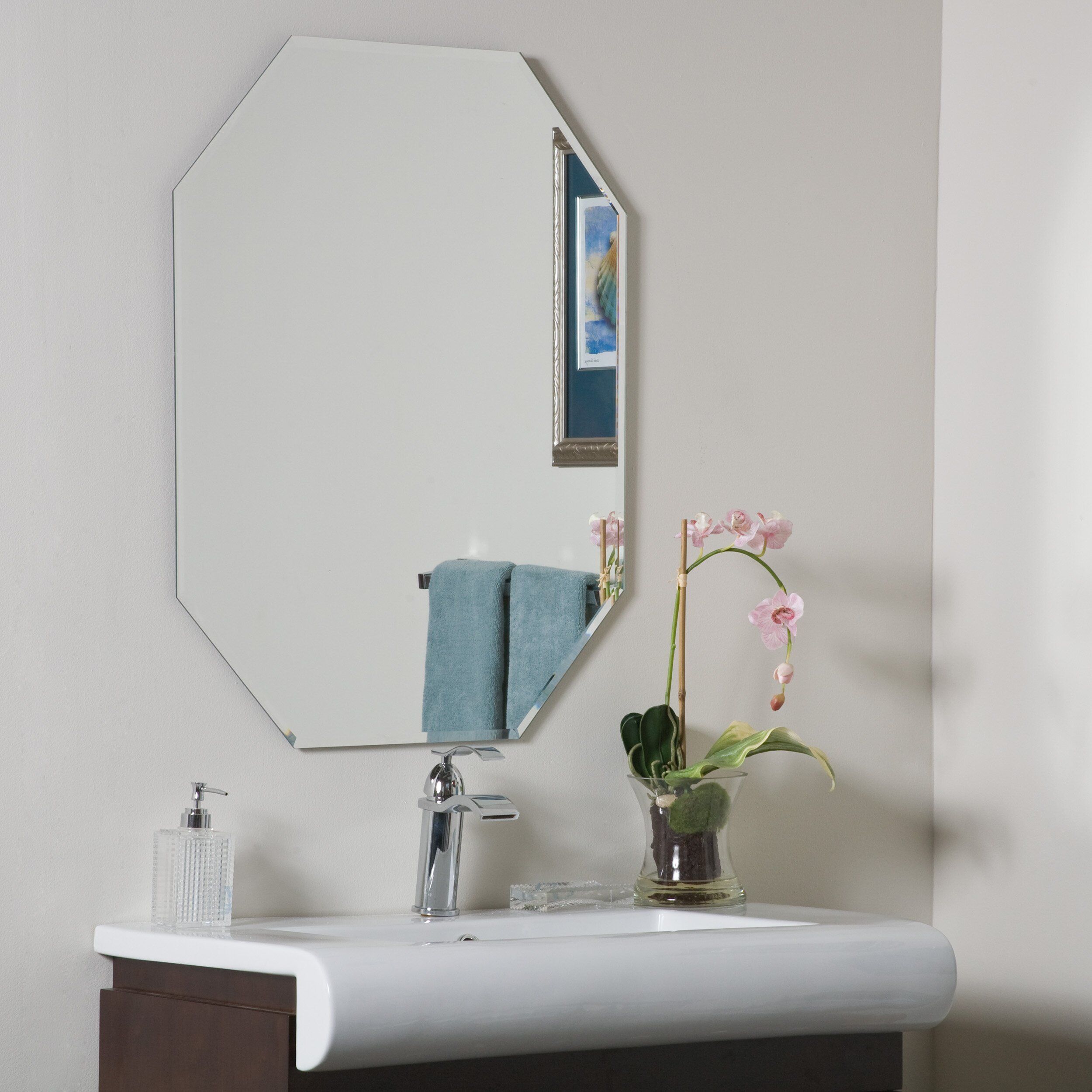 Red Barrel Studio Eight Sided Frameless Beveled Wall Mirror & Reviews With Regard To Square Frameless Beveled Wall Mirrors (View 15 of 15)