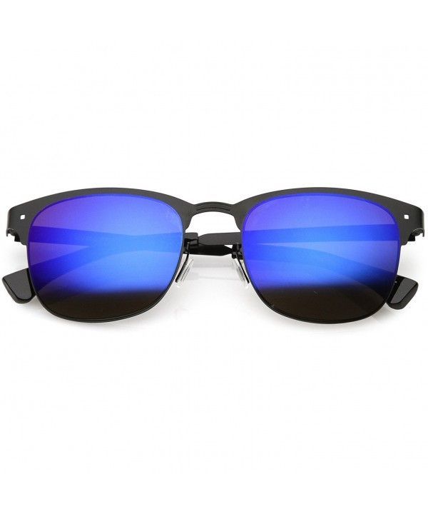 Rimless Mirror Square Sunglasses – Matte Black / Dark Blue Mirror Regarding Matte Black Square Wall Mirrors (View 1 of 15)