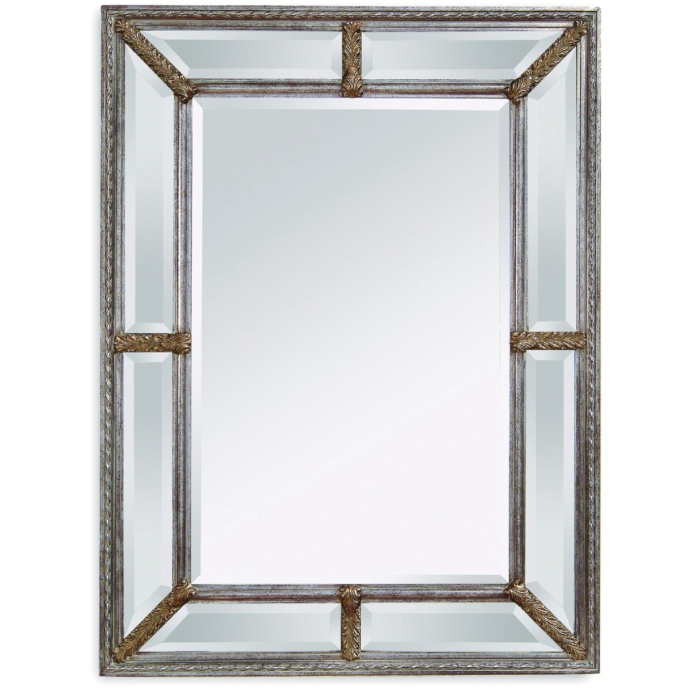 Roma Silver Leaf Traditional Wall Mirror 6357 1764ec In Butterfly Gold Leaf Wall Mirrors (View 15 of 15)
