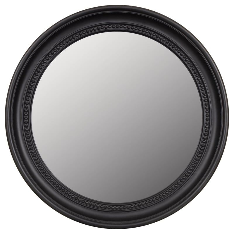 Round Beaded Mirror – Black | Home Accessories – B&m In Black Openwork Round Metal Wall Mirrors (View 3 of 15)