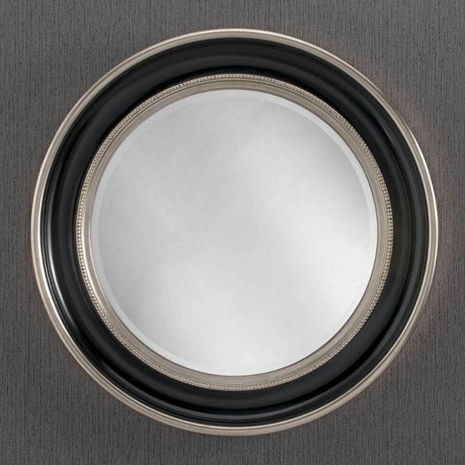 Round Black & Silver Contemporary Wall Mirror | Homesdirect365 Pertaining To Silver Rounded Cut Edge Wall Mirrors (View 12 of 15)