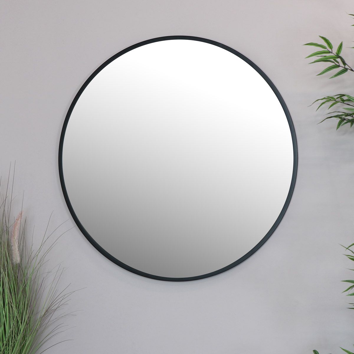Round Black Wall Mirror 80cm X 80cm Inside Shiny Black Round Wall Mirrors (View 8 of 15)
