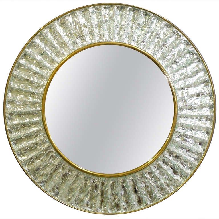 Round Chiseled Glass Mirrorghiro At 1stdibs Inside Rounded Cut Edge Wall Mirrors (View 11 of 15)