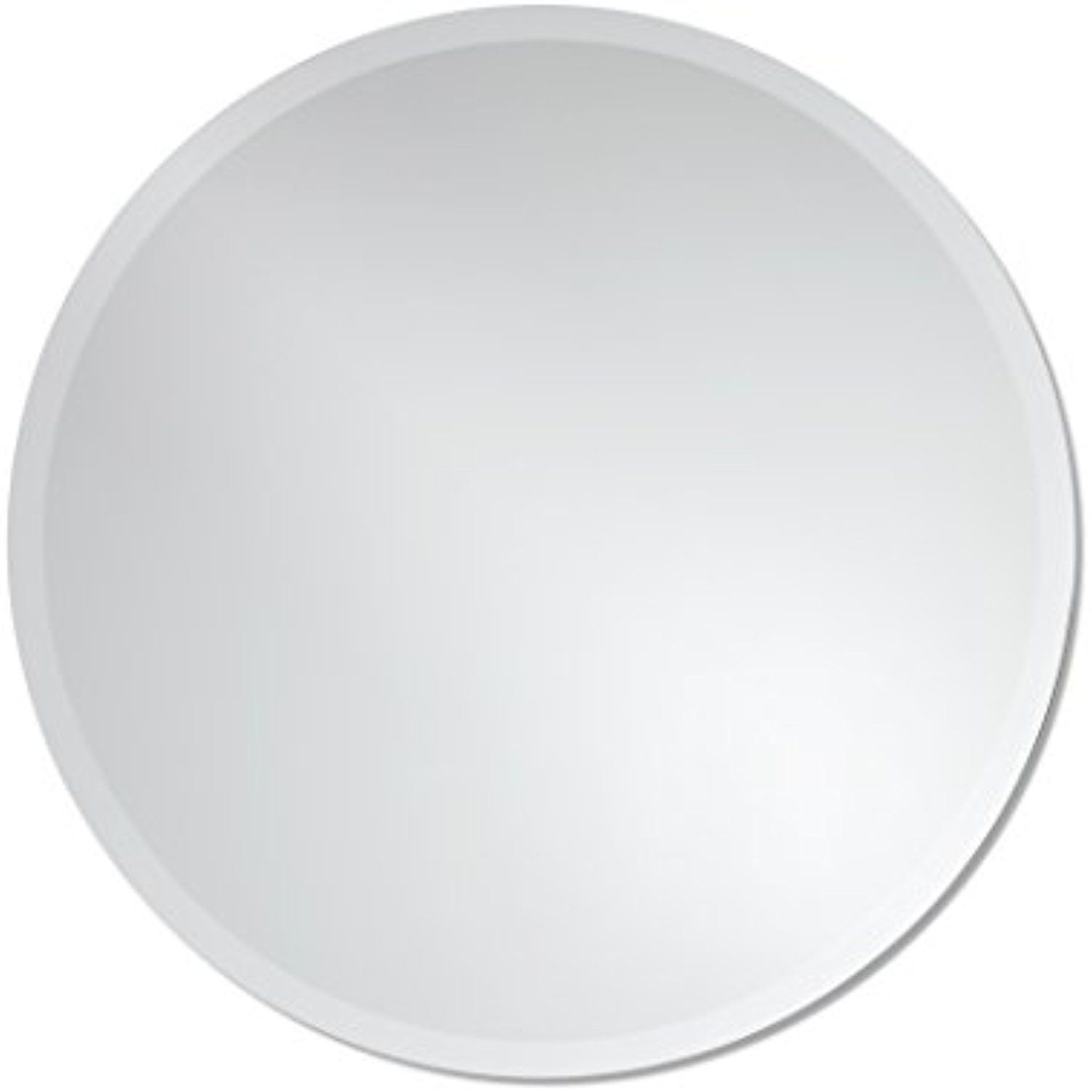 Round Frameless Wall Mirror | Bathroom, Vanity, Bedroom Mirror | 24 Inside Round Frameless Beveled Mirrors (Photo 15 of 15)