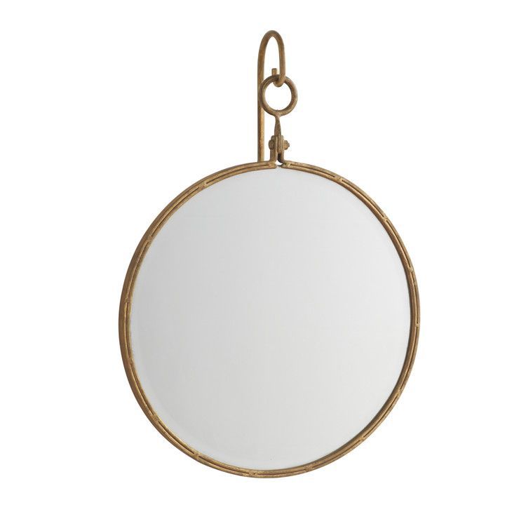 Round Gold Leaf Suspended Mirror | Mirror, Beveled Edge Mirror, Hanging Pertaining To Round Edge Wall Mirrors (View 7 of 15)