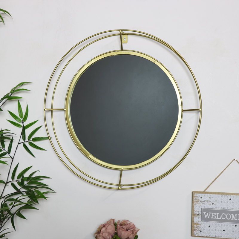 Round Gold Metal Framed Wall Mirror – Melody Maison® Intended For Gold Rounded Corner Wall Mirrors (View 2 of 15)